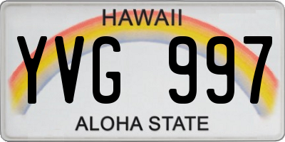HI license plate YVG997
