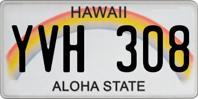 HI license plate YVH308