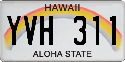 HI license plate YVH311