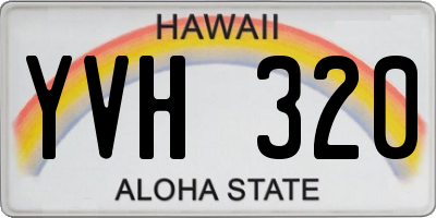 HI license plate YVH320