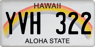 HI license plate YVH322