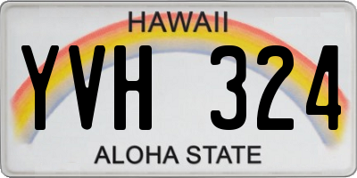 HI license plate YVH324