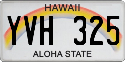 HI license plate YVH325