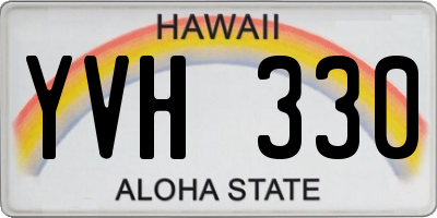 HI license plate YVH330