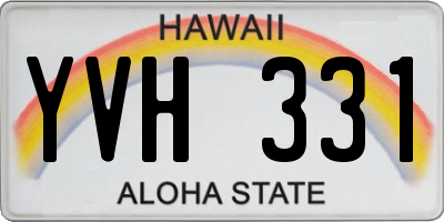 HI license plate YVH331