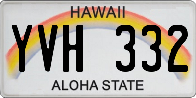 HI license plate YVH332