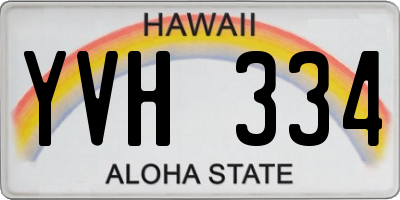 HI license plate YVH334
