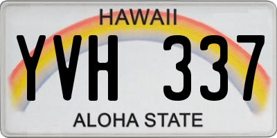 HI license plate YVH337