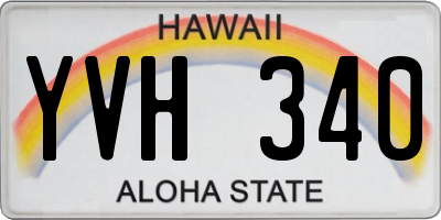 HI license plate YVH340