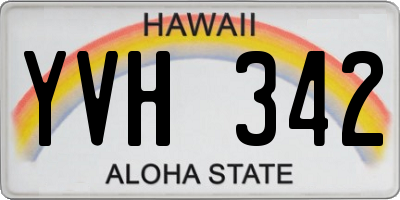 HI license plate YVH342