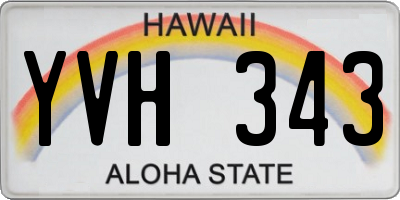 HI license plate YVH343