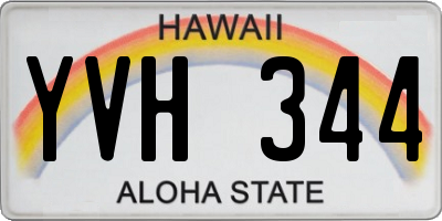 HI license plate YVH344