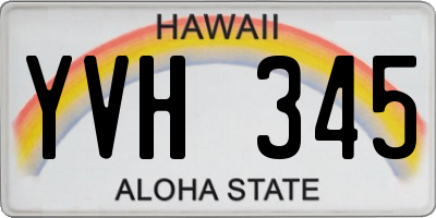 HI license plate YVH345