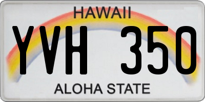 HI license plate YVH350