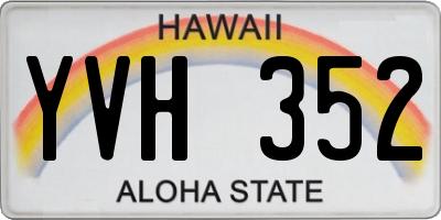 HI license plate YVH352