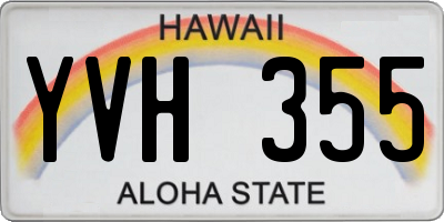 HI license plate YVH355