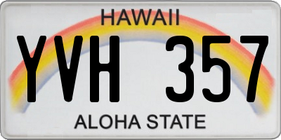 HI license plate YVH357