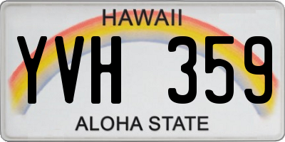 HI license plate YVH359
