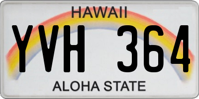 HI license plate YVH364
