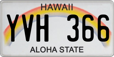 HI license plate YVH366