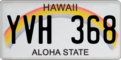 HI license plate YVH368