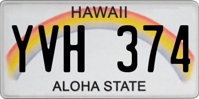 HI license plate YVH374