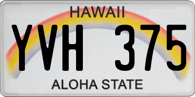 HI license plate YVH375