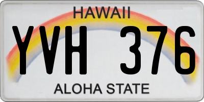 HI license plate YVH376