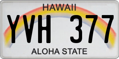 HI license plate YVH377