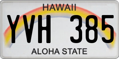 HI license plate YVH385
