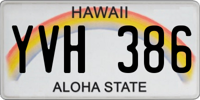 HI license plate YVH386
