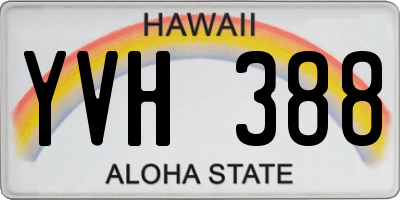 HI license plate YVH388
