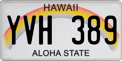 HI license plate YVH389