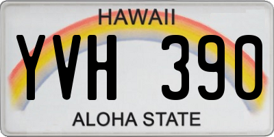 HI license plate YVH390