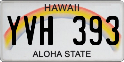 HI license plate YVH393
