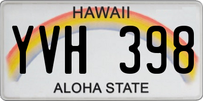 HI license plate YVH398