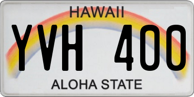 HI license plate YVH400