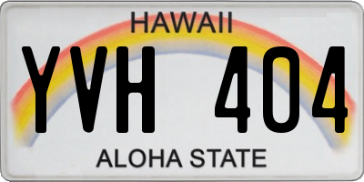HI license plate YVH404