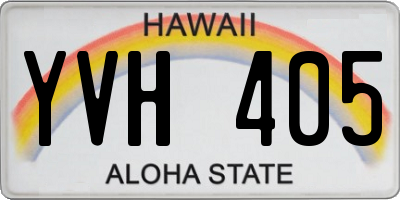 HI license plate YVH405