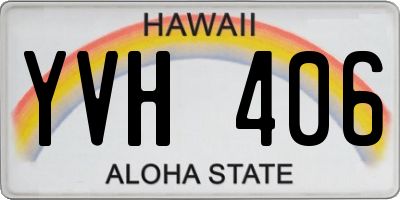 HI license plate YVH406