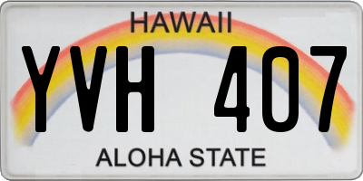 HI license plate YVH407