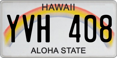 HI license plate YVH408