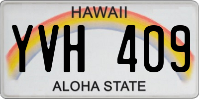 HI license plate YVH409