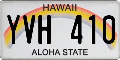 HI license plate YVH410