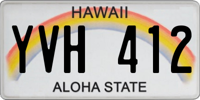 HI license plate YVH412