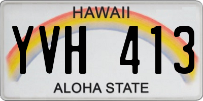 HI license plate YVH413