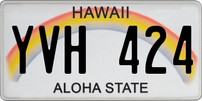 HI license plate YVH424