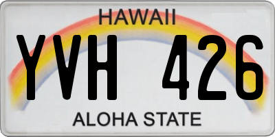 HI license plate YVH426