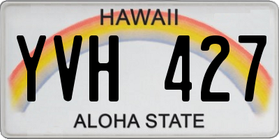 HI license plate YVH427