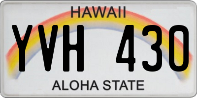 HI license plate YVH430